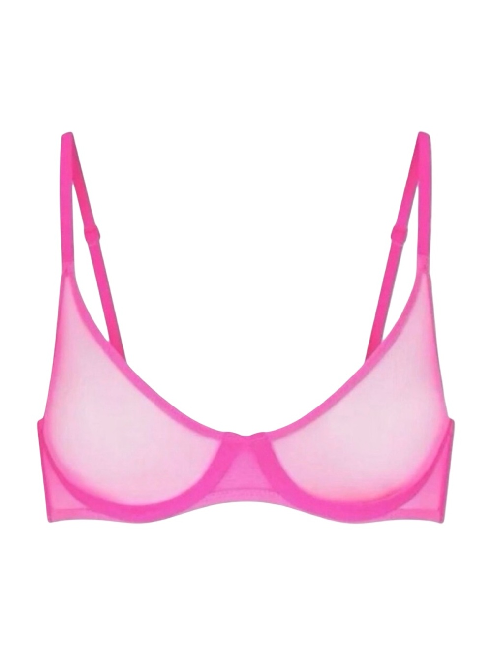 SKIMS Ultra Fine Mesh Underwire Scoop Bra - Size 32A - Fuchsia